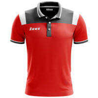 Tricou polo Zeus Vesuvio, Rosu / Gri inchis