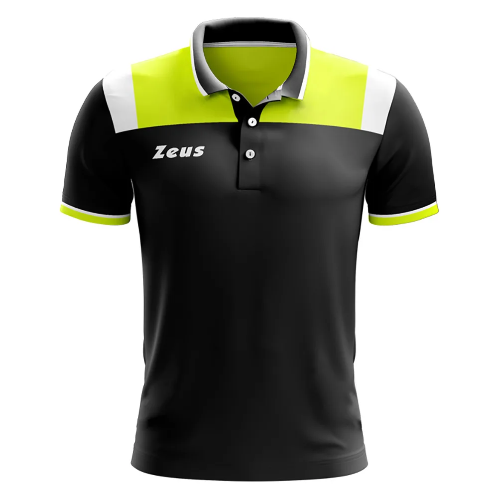 Tricou polo Zeus Vesuvio, Negru / Galben Fluo - imagine 1