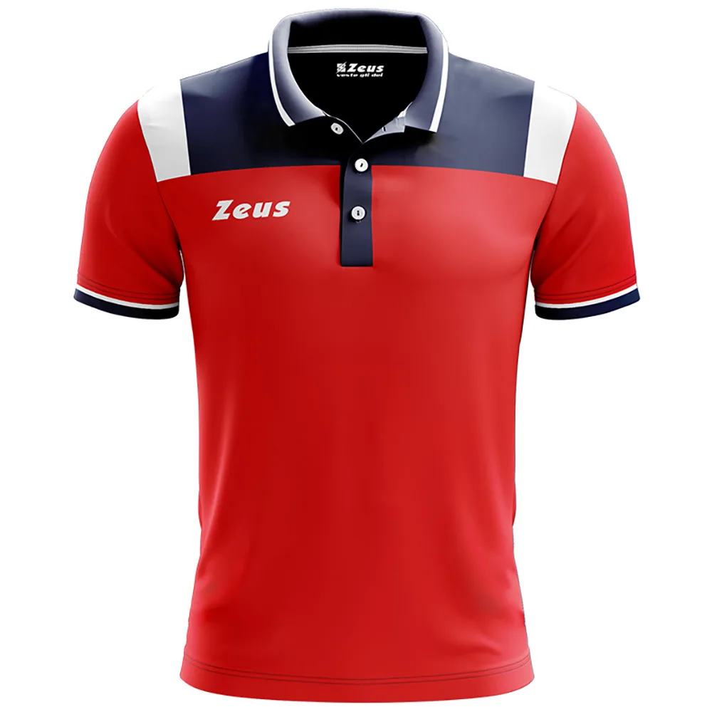 Tricou polo Zeus Vesuvio, Bleumarin / Rosu - imagine 1