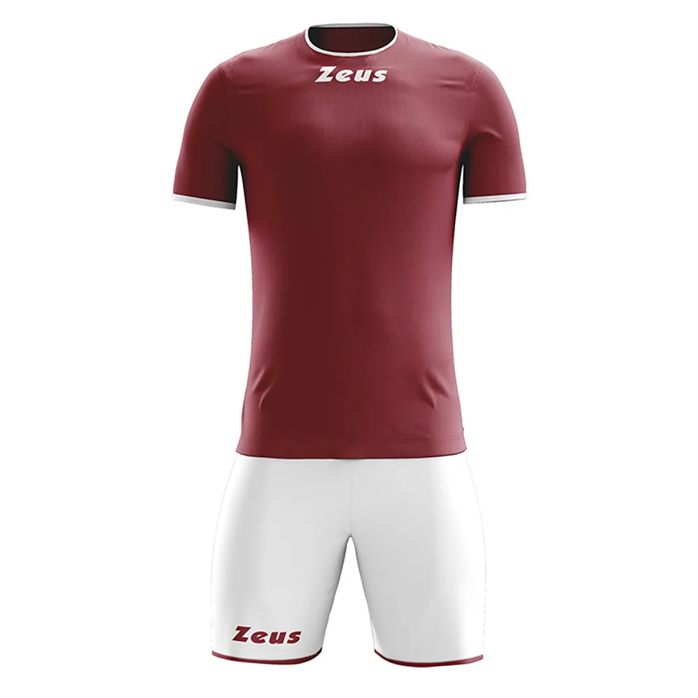 Set echipament fotbal Zeus Sticker, Visiniu / Alb - imagine 1