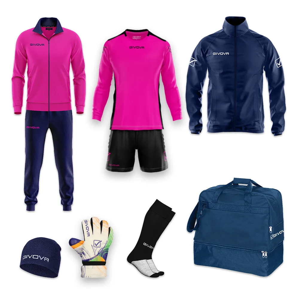SET-7-PIESE-PORTAR-TORINO-ROZ-BLU SET ECHIPAMENT SPORTIV 7 PIESE PORTAR GIVOVA TORINO - imagine 1