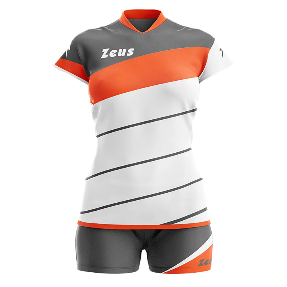 Set echipament volei dama Zeus Lybra Donna, Alb / Portocaliu - imagine 1
