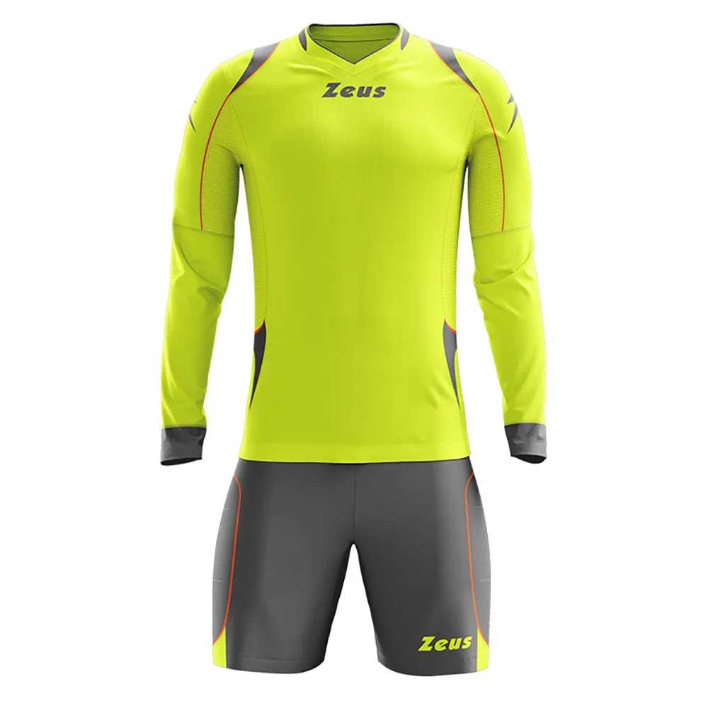Set echipament portar fotbal Zeus Paros, Galben Fluo / Gri inchis - imagine 1