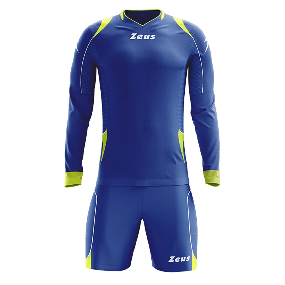 Set echipament portar fotbal Zeus Paros, Electric Royal / Galben Fluo - imagine 1