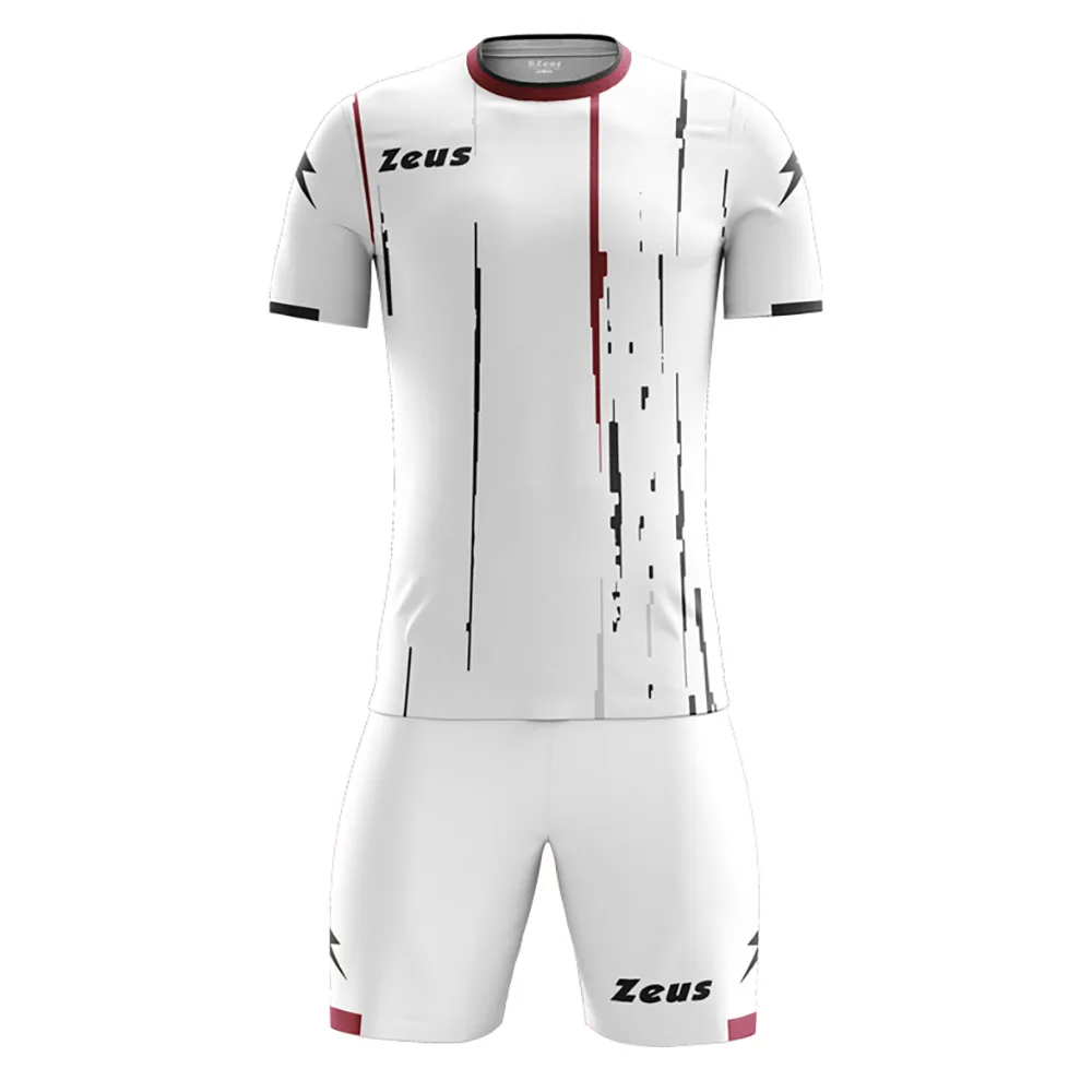 Set echipament fotbal Zeus Bolt White, Visiniu / Negru - imagine 1