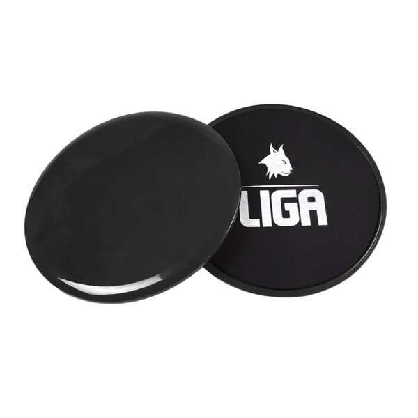 Set 2 discuri de alunecare fitness Ligasport, Negru - imagine 1