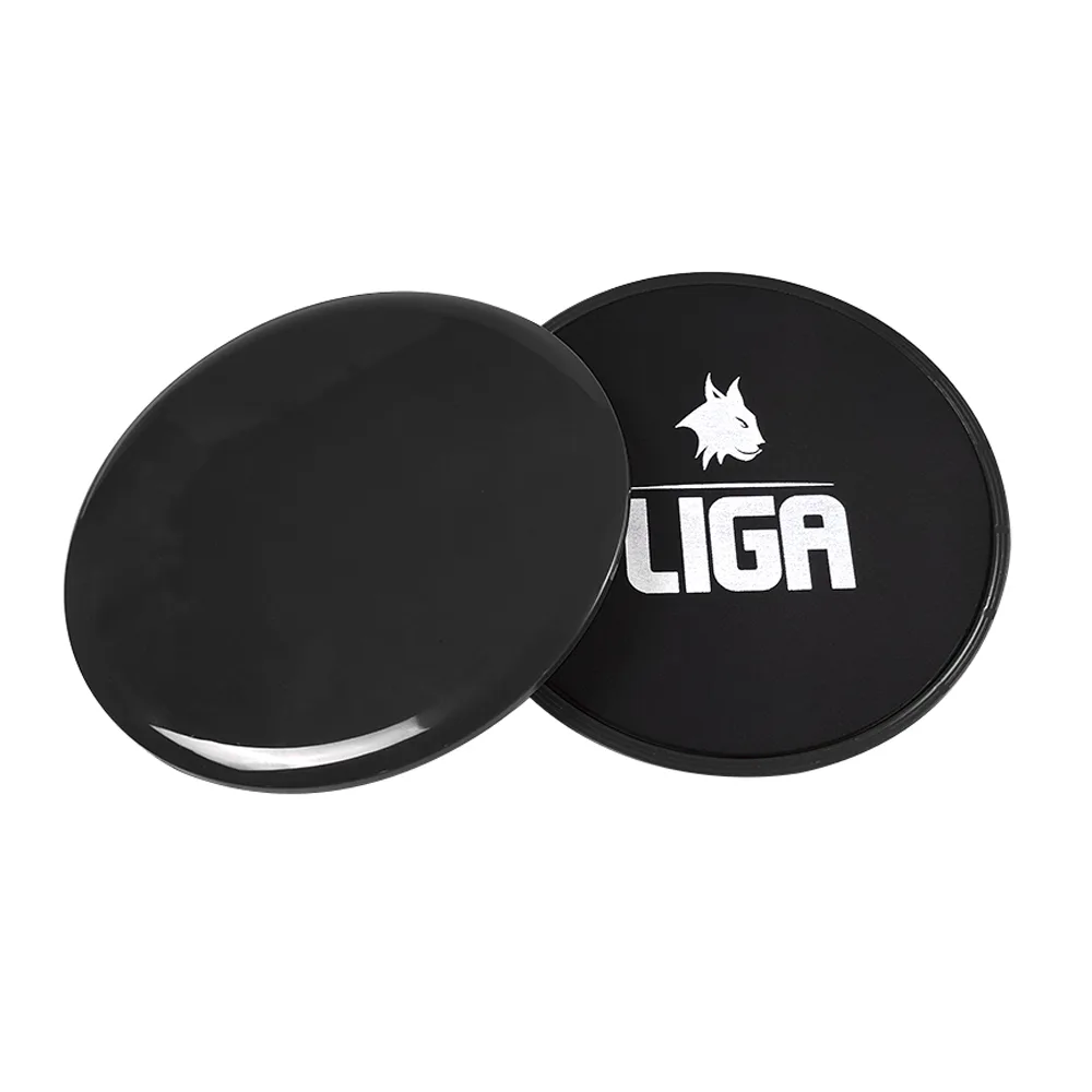 Set 2 discuri de alunecare fitness Ligasport, Negru - imagine 1