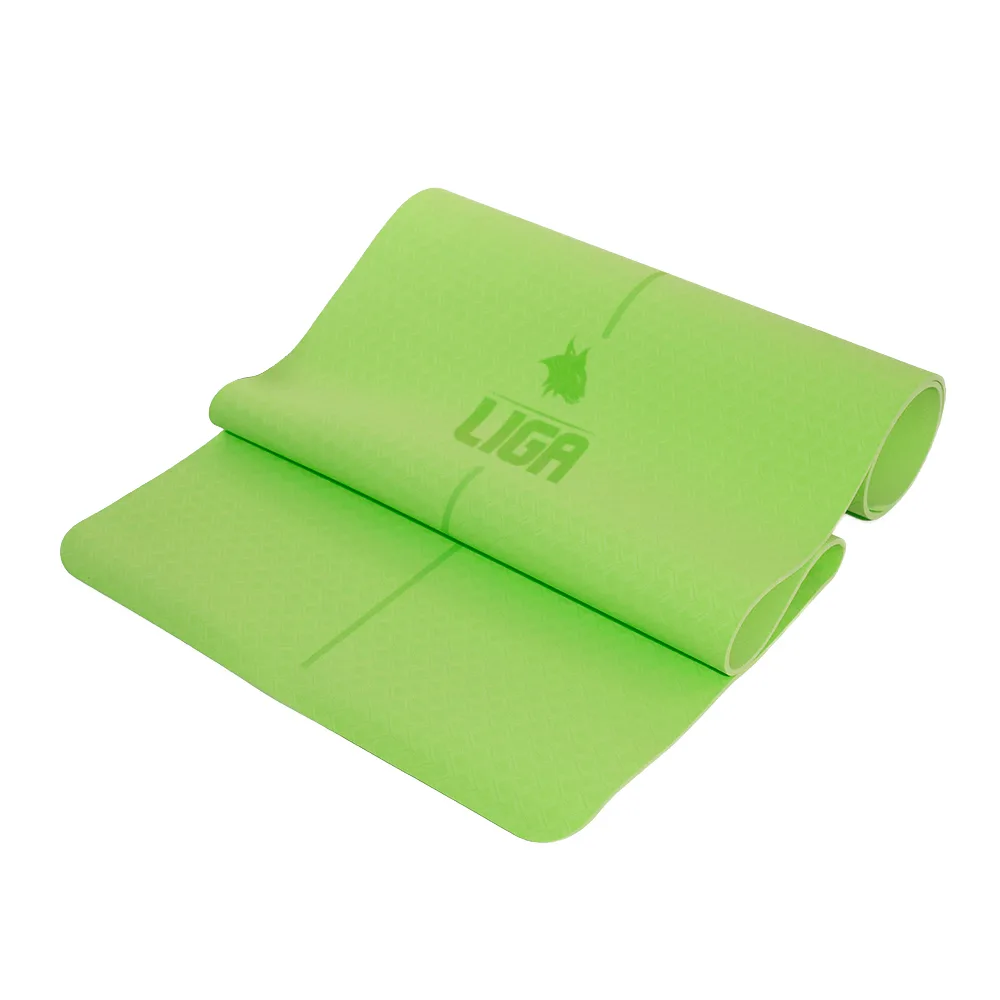 Saltea fitness Ligasport TPE, Verde (183 x 61 x 0,6 cm) - imagine 1