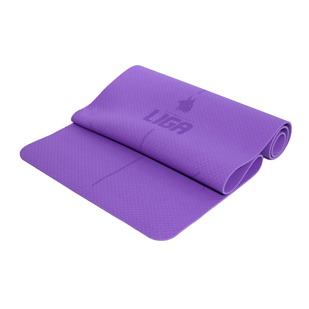 Saltea fitness Ligasport TPE, Mov (183 x 61 x 0,6 cm) - imagine 1