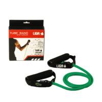 Banda elastica tubulara cu manere Ligasport, Verde (13,5 kg)