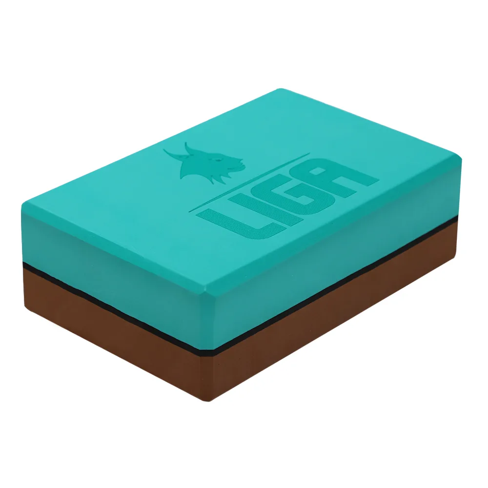 Bloc yoga Ligasport, Albastru deschis / Maro - imagine 1