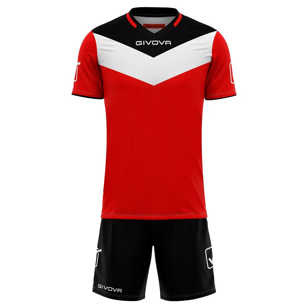 Kit echipament sportiv Givova Campo - Negru/Rosu - imagine 1