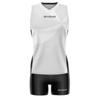 Set echipament volei dama Givova Elica, Alb / Negru