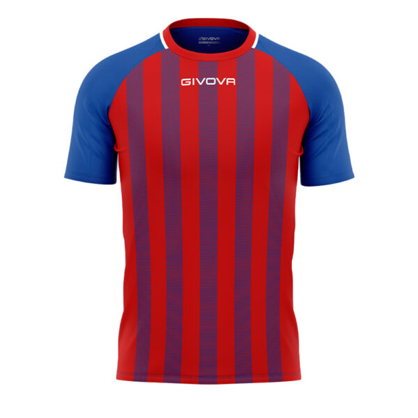 Tricou sport Givova Tratto, Albastru Royal / Rosu - imagine 5