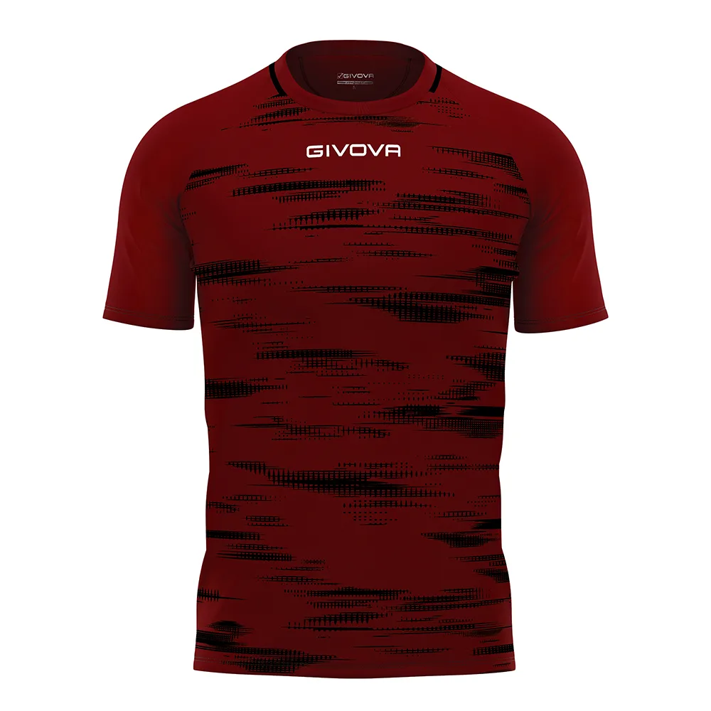 Tricou sport Givova Pixel, Visiniu / Negru - imagine 1