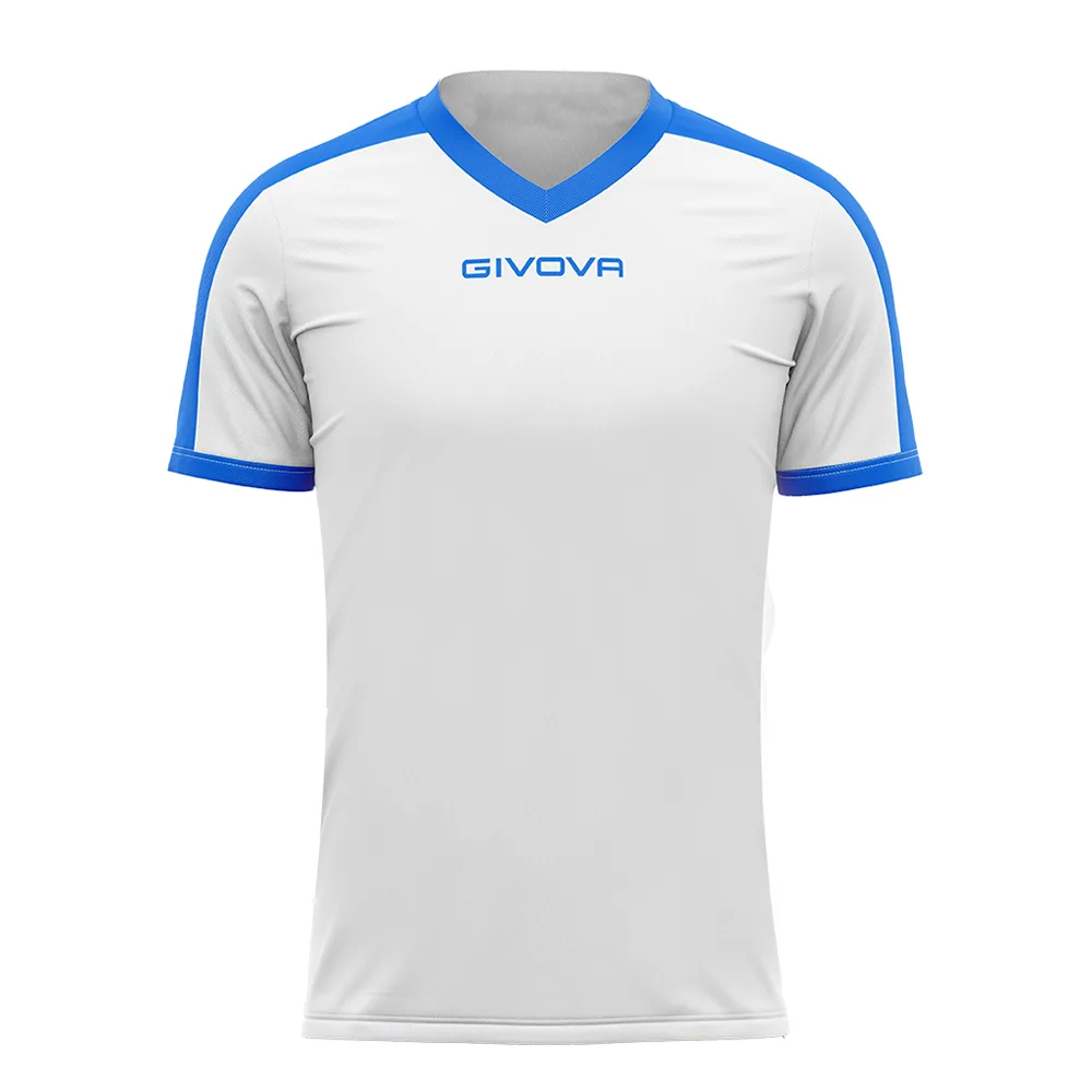 Lichidare lot - Tricou sport Givova Revolution, Alb / Albastru Royal - imagine 1
