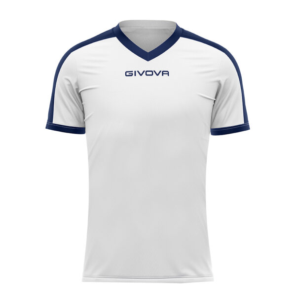 Lichidare lot - Tricou sport Givova Revolution, Alb / Bleumarin - imagine 1