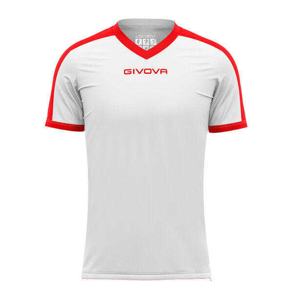 Lichidare lot - Tricou sport Givova Revolution, Alb / Rosu - imagine 1