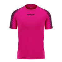 Tricou sport Givova Club, Fuxia / Negru