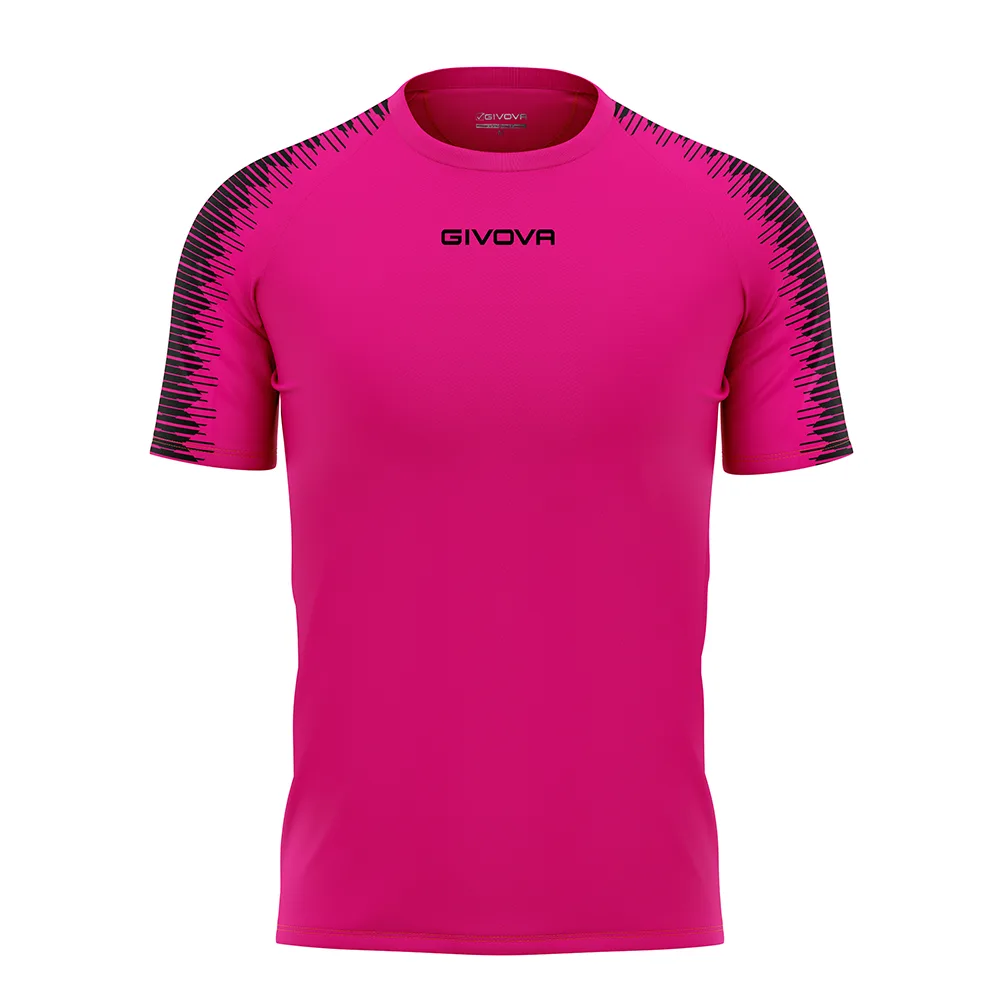 Tricou sport Givova Club, Fuxia / Negru - imagine 1