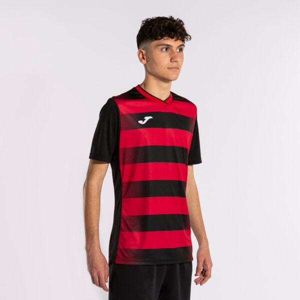 Tricou sport Joma Europa V, Negru / Rosu - imagine 4