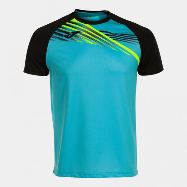Tricou alergare Joma Elite X, Turcoaz Fluo / Negru - imagine 3