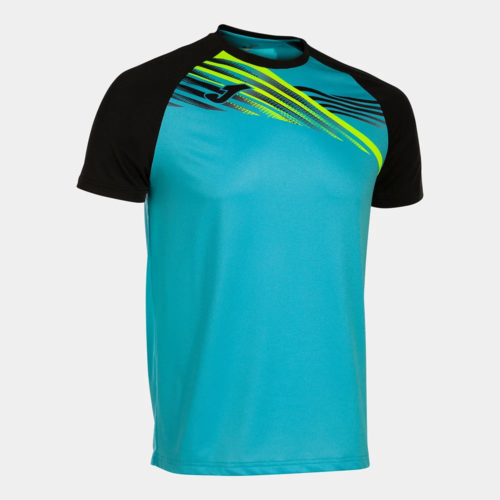 Tricou alergare Joma Elite X, Turcoaz Fluo / Negru - imagine 1