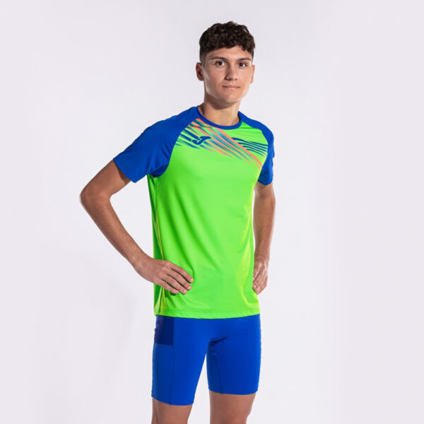 Tricou alergare Joma Elite X, Verde Fluo / Albastru Royal - imagine 4