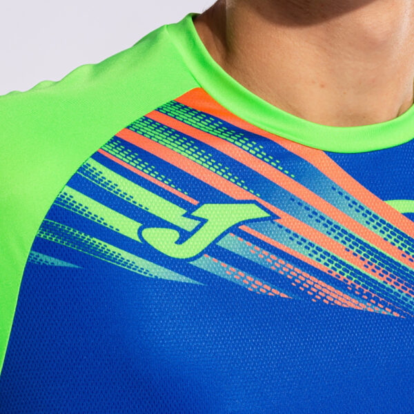 Tricou alergare Joma Elite X, Albastru Royal / Verde Fluo - imagine 5