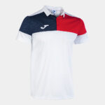Tricou polo Joma Crew V, Alb / Rosu