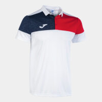 Tricou polo Joma Crew V, Alb / Rosu