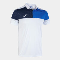 Tricou polo Joma Crew V, Alb / Albastru Royal