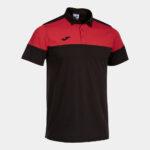 Tricou polo bumbac Joma Crew V, Negru / Rosu
