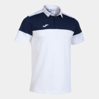 Tricou polo bumbac Joma Crew V, Alb / Bleumarin