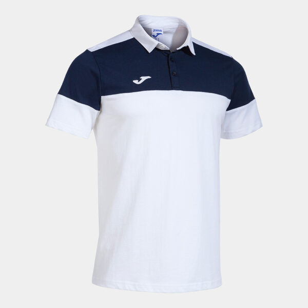 103297.203 Tricou polo bumbac Joma Crew V, Alb / Bleumarin - imagine 1