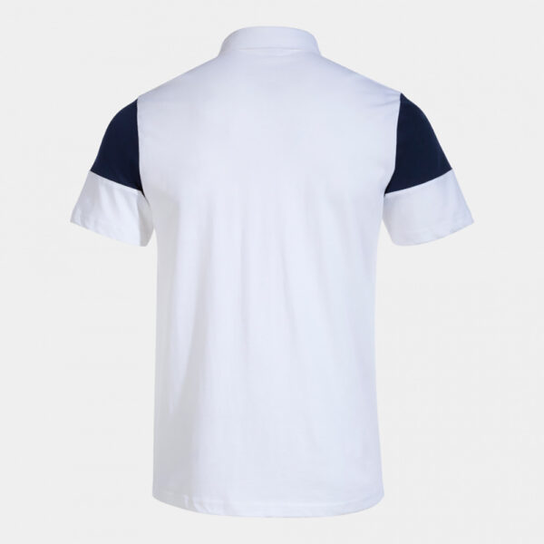 Tricou polo bumbac Joma Crew V, Alb / Bleumarin - imagine 2