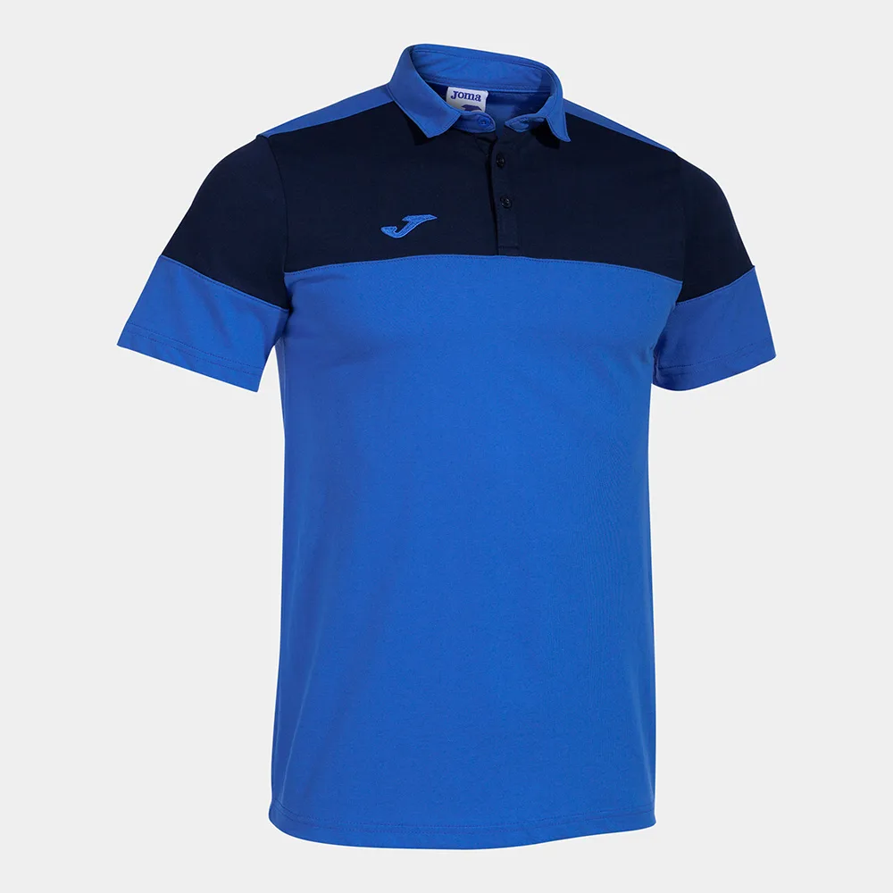 Tricou polo bumbac Joma Crew V, Albastru Royal / Bleumarin - imagine 1