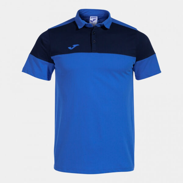 Tricou polo bumbac Joma Crew V, Albastru Royal / Bleumarin - imagine 3