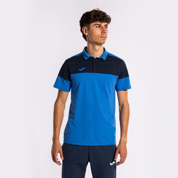 Tricou polo bumbac Joma Crew V, Albastru Royal / Bleumarin - imagine 5