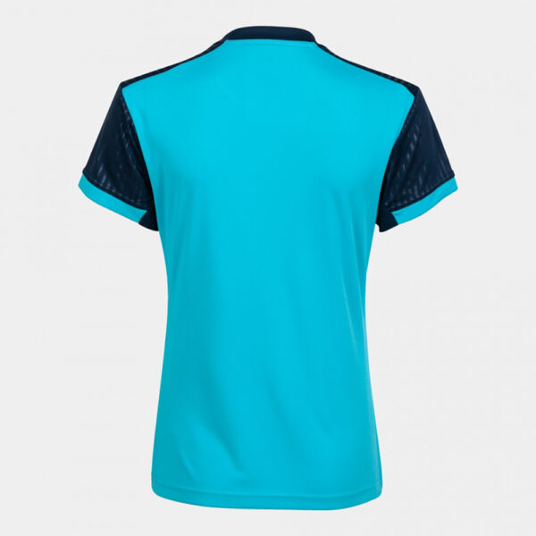 Tricou tenis dama Joma Montreal, Turcoaz Fluo / Bleumarin - imagine 2