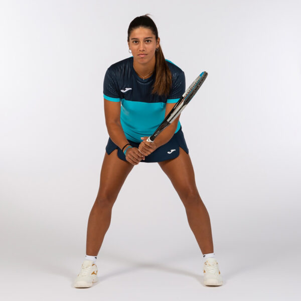 Tricou tenis dama Joma Montreal, Turcoaz Fluo / Bleumarin - imagine 11