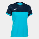 Tricou tenis dama Joma Montreal, Turcoaz Fluo / Bleumarin