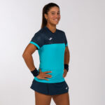 Tricou tenis dama Joma Montreal, Turcoaz Fluo / Bleumarin - imagine 7