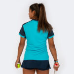 Tricou tenis dama Joma Montreal, Turcoaz Fluo / Bleumarin - imagine 8