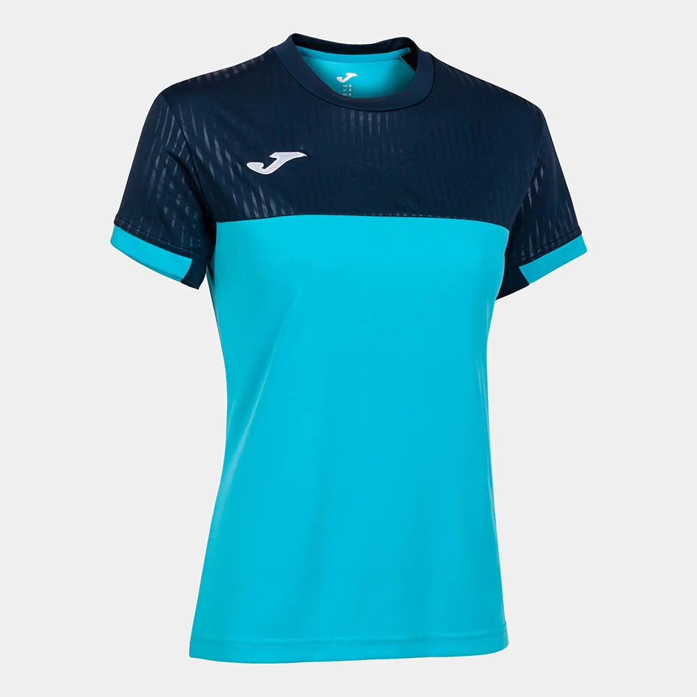 Tricou tenis dama Joma Montreal, Turcoaz Fluo / Bleumarin - imagine 1
