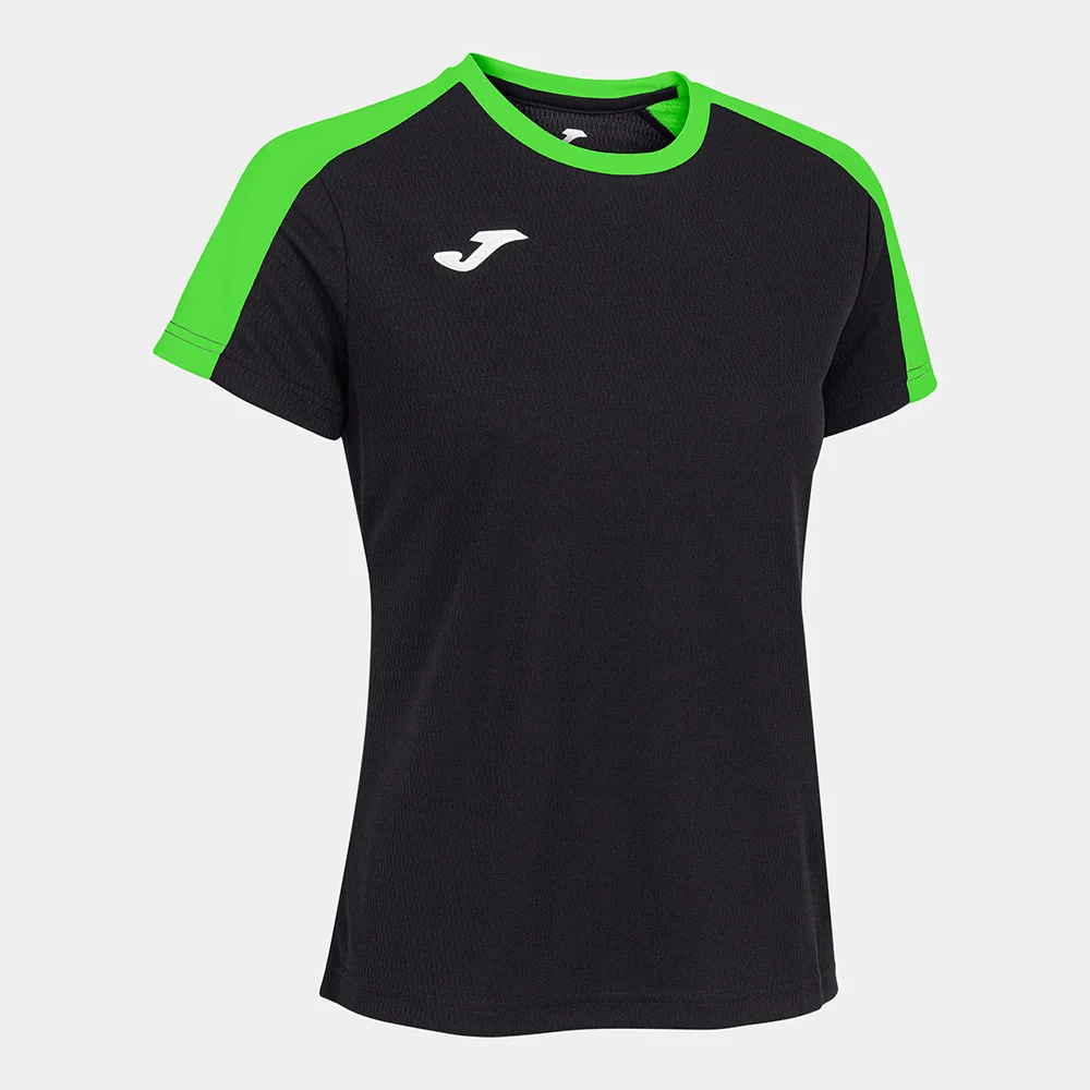 Tricou sport dama Joma Eco Championship, Negru / Verde Fluo - imagine 1
