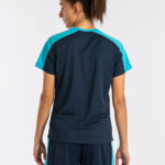 Tricou sport dama Joma Eco Championship, Bleumarin / Turcoaz Fluo - imagine 5
