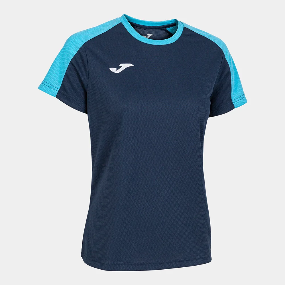 Tricou sport dama Joma Eco Championship, Bleumarin / Turcoaz Fluo - imagine 1