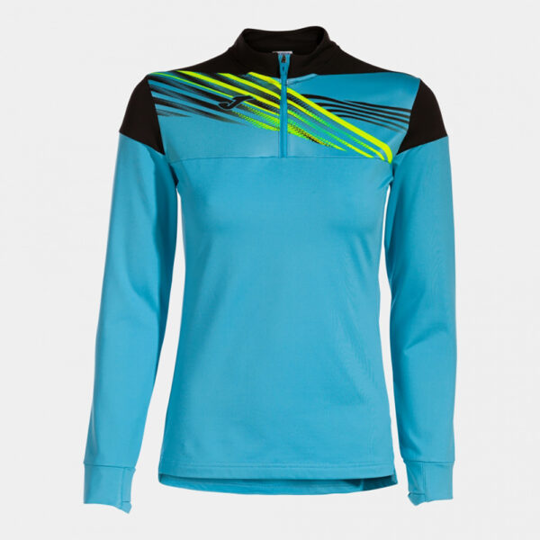 Bluza antrenament dama Joma Elite X, Turcoaz Fluo / Negru - imagine 3