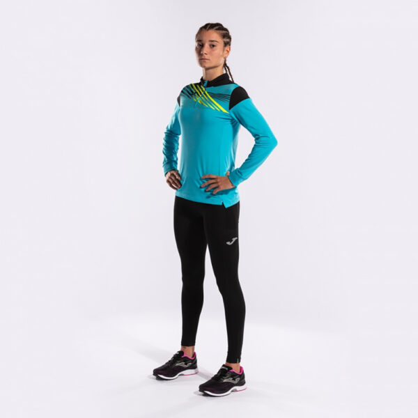 Bluza antrenament dama Joma Elite X, Turcoaz Fluo / Negru - imagine 6
